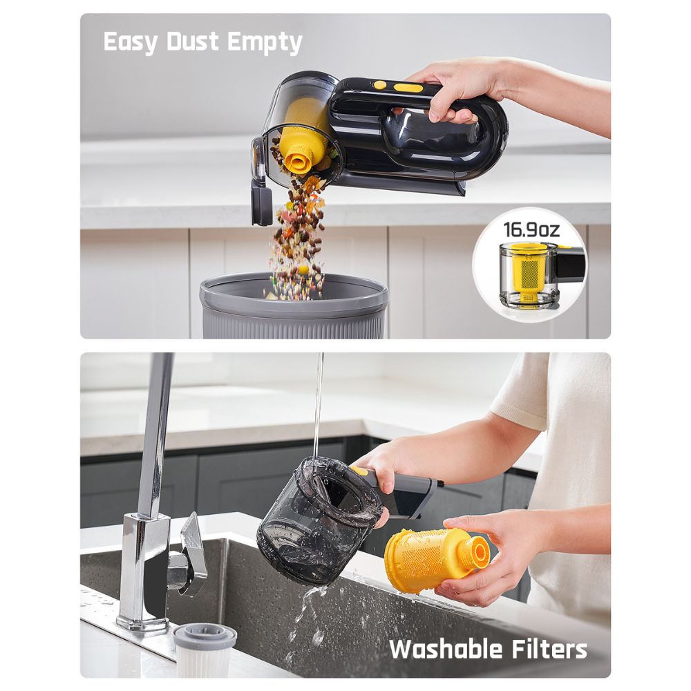 Fanttik V10 Apex cordless car vacuum with easy dust emptying and washable filters