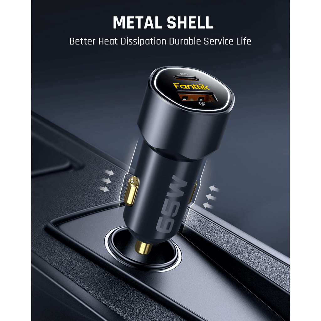 This sturdy aluminum alloy body features exquisite texture and durable service life, and can improve heat dissipation and charging efficiency.