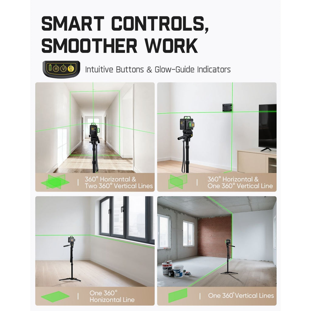 Fanttik D12 Ace laser level projecting 360° horizontal and vertical lines for efficient work
