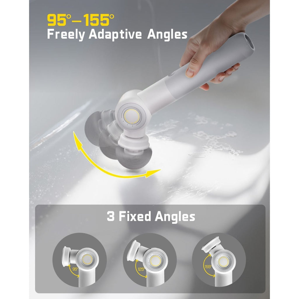 Fanttik G9 Pro electric scrubber with adjustable angles 95°-155° and 3 fixed angles (95°, 125°, 155°).