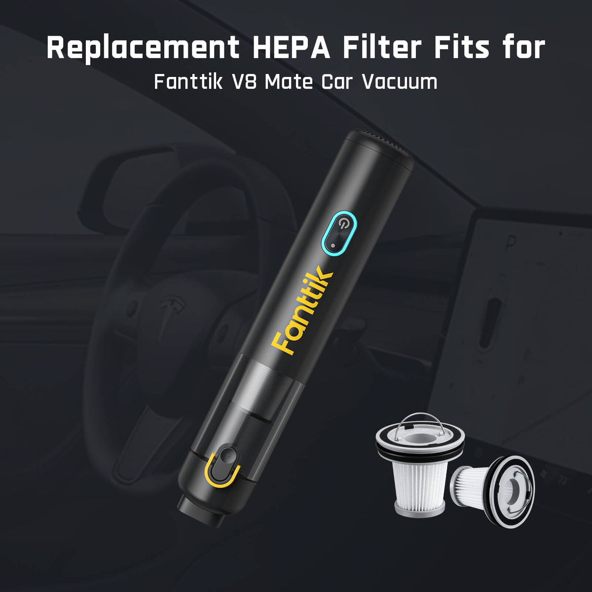 Fanttik V8 Mate replacement HEPA filters for slim series car vacuum
