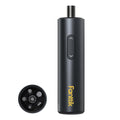 Fanttik S1 Capsule cordless screwdriver in gray with magnetic bit storage cap showing various screwdriver bits.