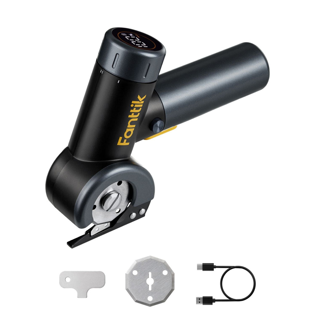 Fanttik C8 Nano cordless electric scissors with EasySwap blades, LED display and USB charging cable