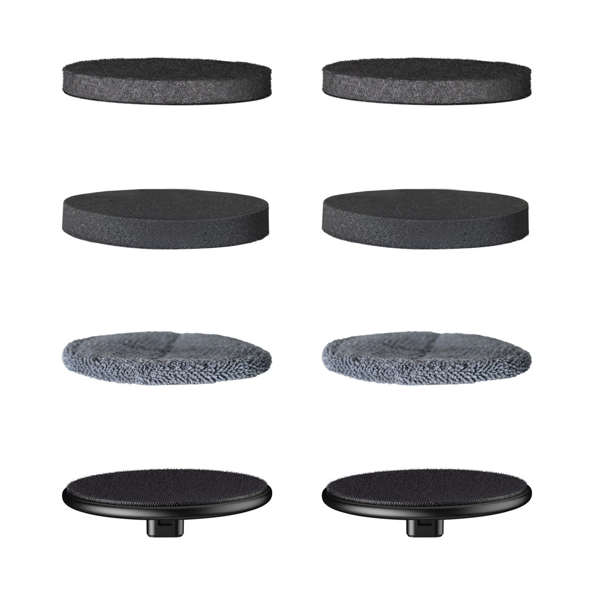 4 replacement scrubber pads for G9 Pro spin scrubber, black and gray