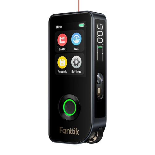 Fanttik A11 Ultra 3-in-1 laser measuring tool with touchscreen, digital display, and green laser ring
