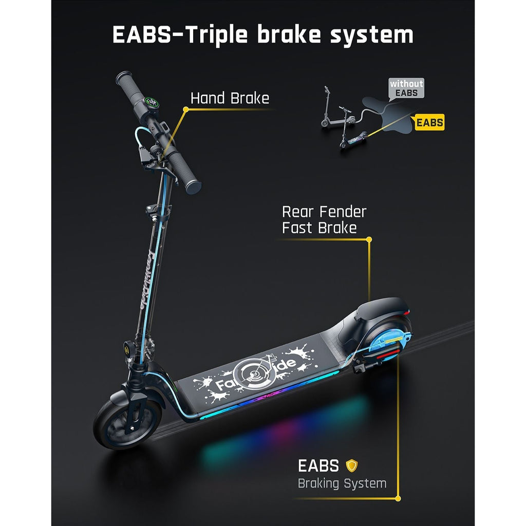 FanttikRide T10 Apex electric scooter with EABS triple brake system, hand brake, and rear fender brake.