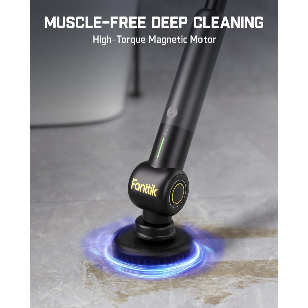 Fanttik G9 Pro Electric Scrubber, Dual-Speed (230/325 RPM) Rotary Cleaner with 6 Brush Heads, Adjustable Angle & Extendable Handle, IPX7 Waterproof, Type-C Charging for Bathroom, Tile, Grout
