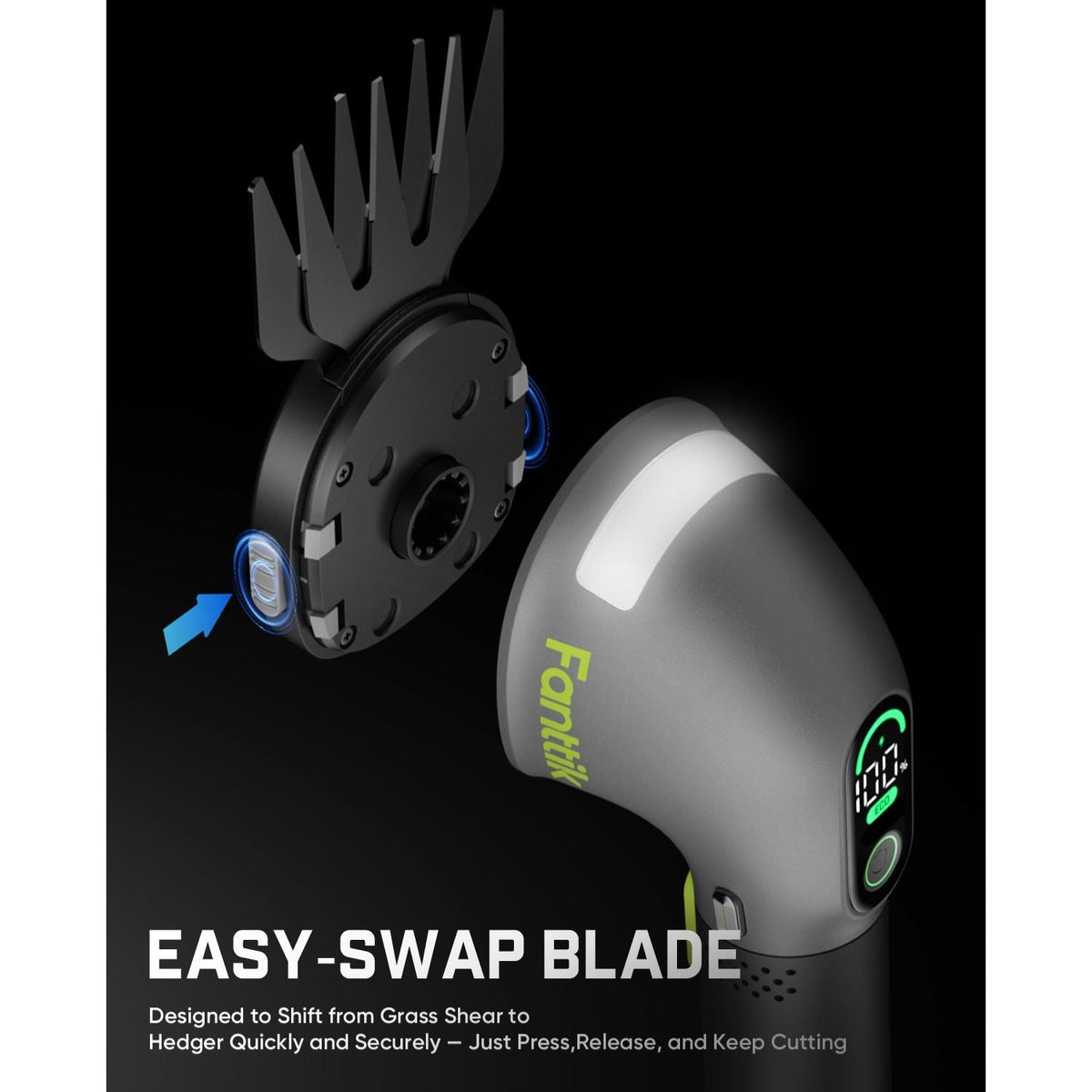 Fanttik Z10 Pro hedge trimmer easy-swap blade for grass shear to hedger