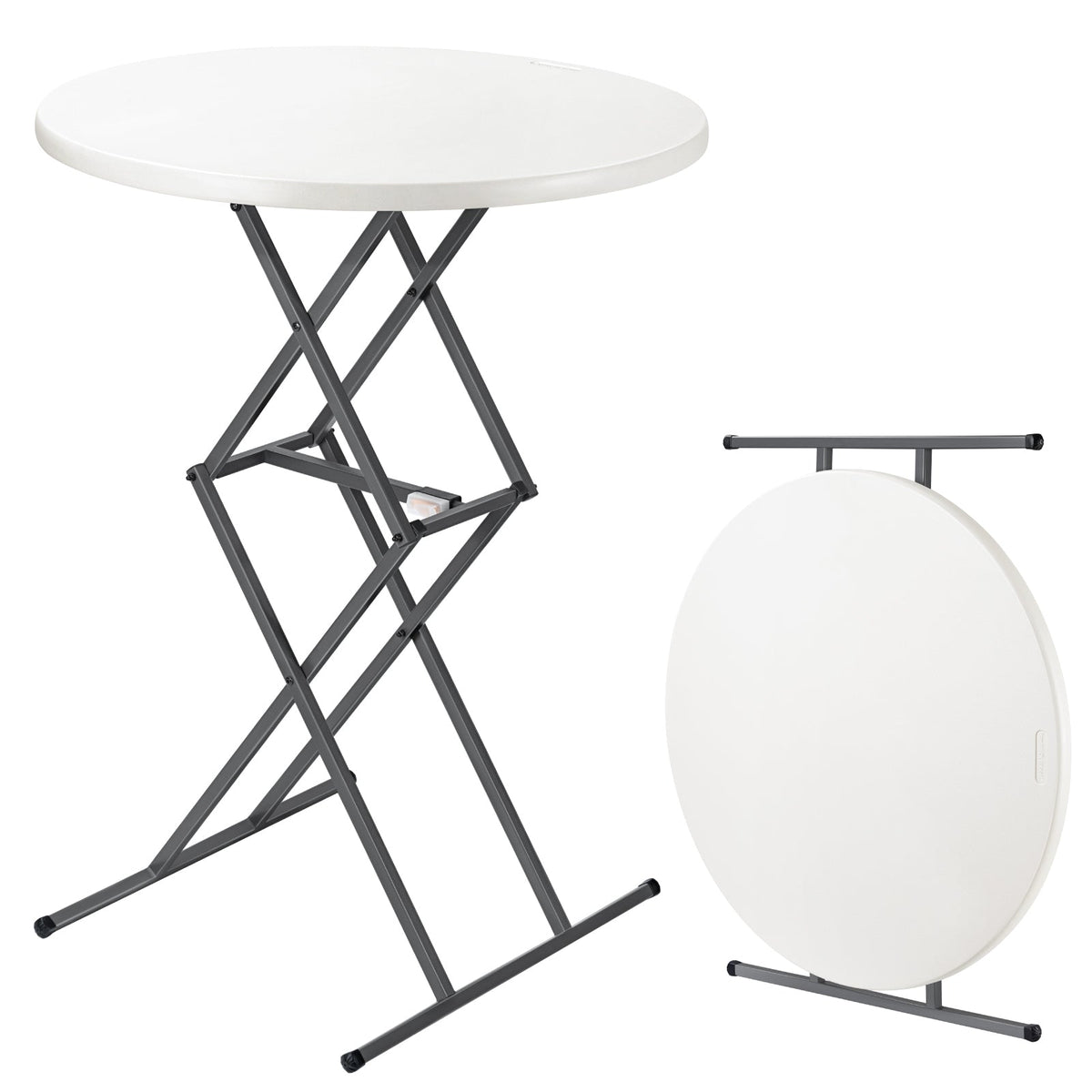 White FanttikOutdoor Zeta O3 Pro 32" folding table in open and folded positions.