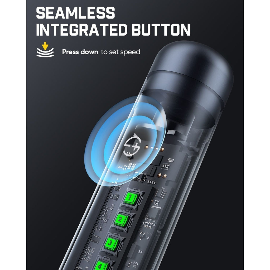 Seamless integrated button on Fanttik F2 Master Kit cordless rotary tool, press down to set speed